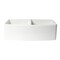 Alfi Brand White Smooth Curved Apron 33" x 20" Double Bowl Fireclay Farm Sink with Grid ABFC3320D-W - alternate 4